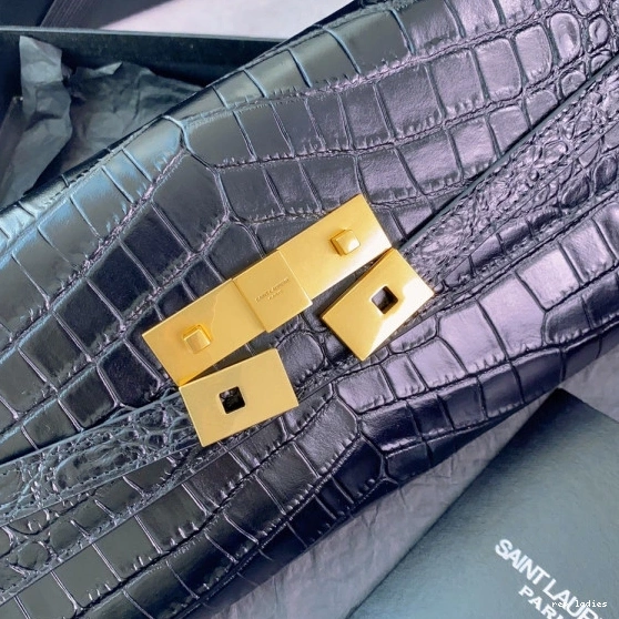 Repzbay REP LEATHER CLUTCH MANHATTAN IN CROCODILE-EMBOSSED YSL 0725